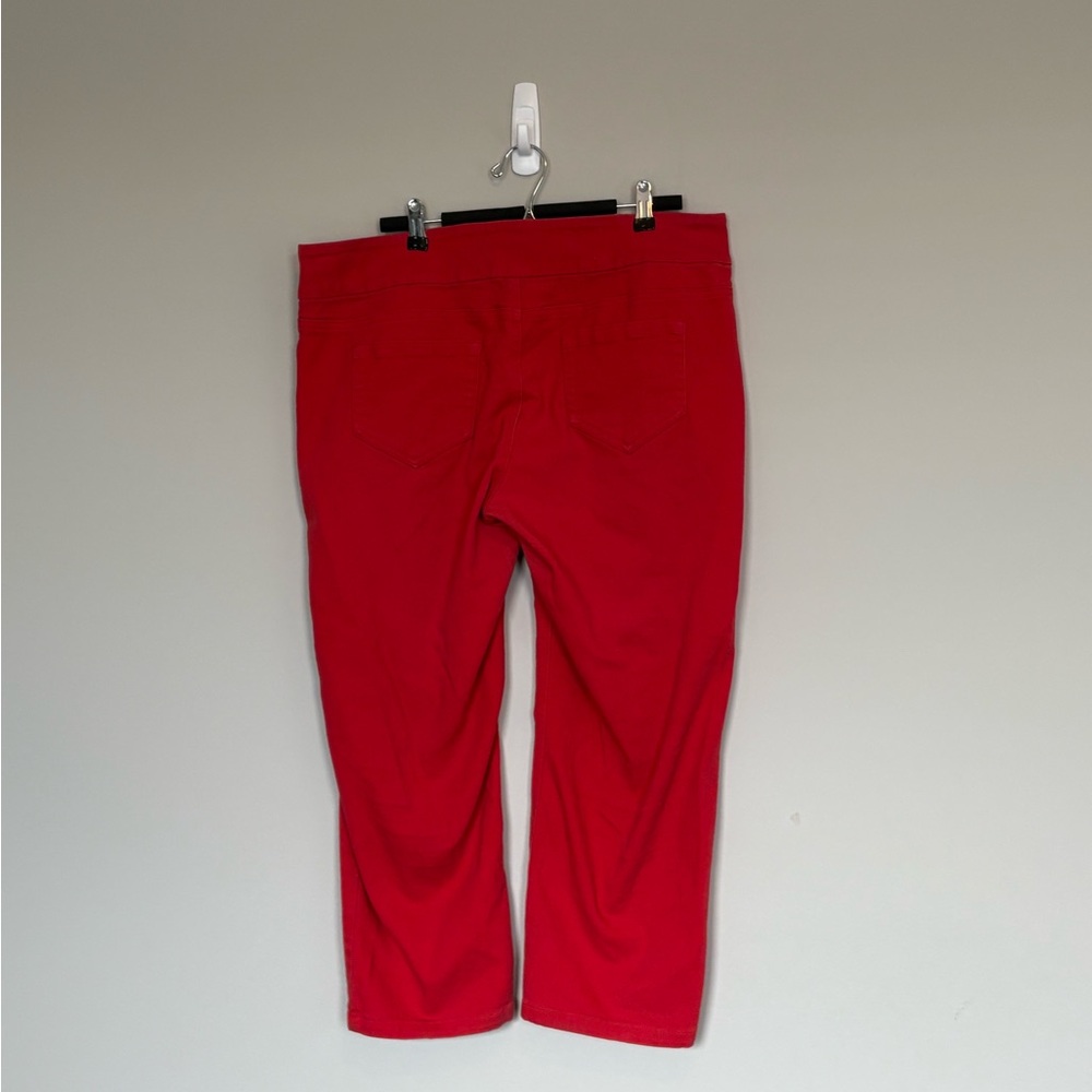 Jessica stretchy pull on red denim pants. Ladies size 18 - Picture 5 of 6